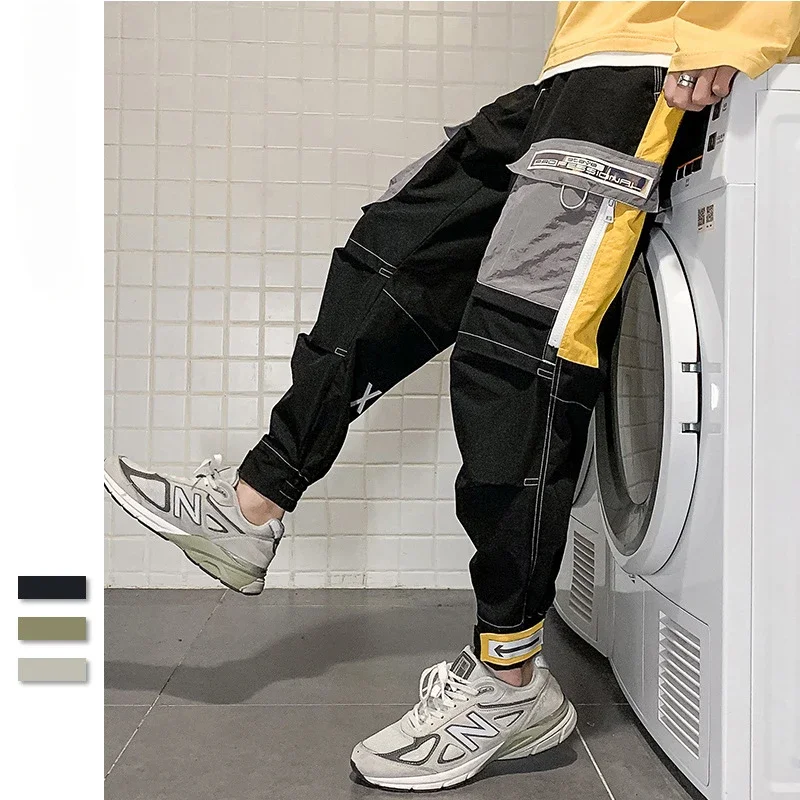 Functional Overalls 2024 New Men's Fashion Brand Bunched Feet Harlan Casual Pants Streetwear Men