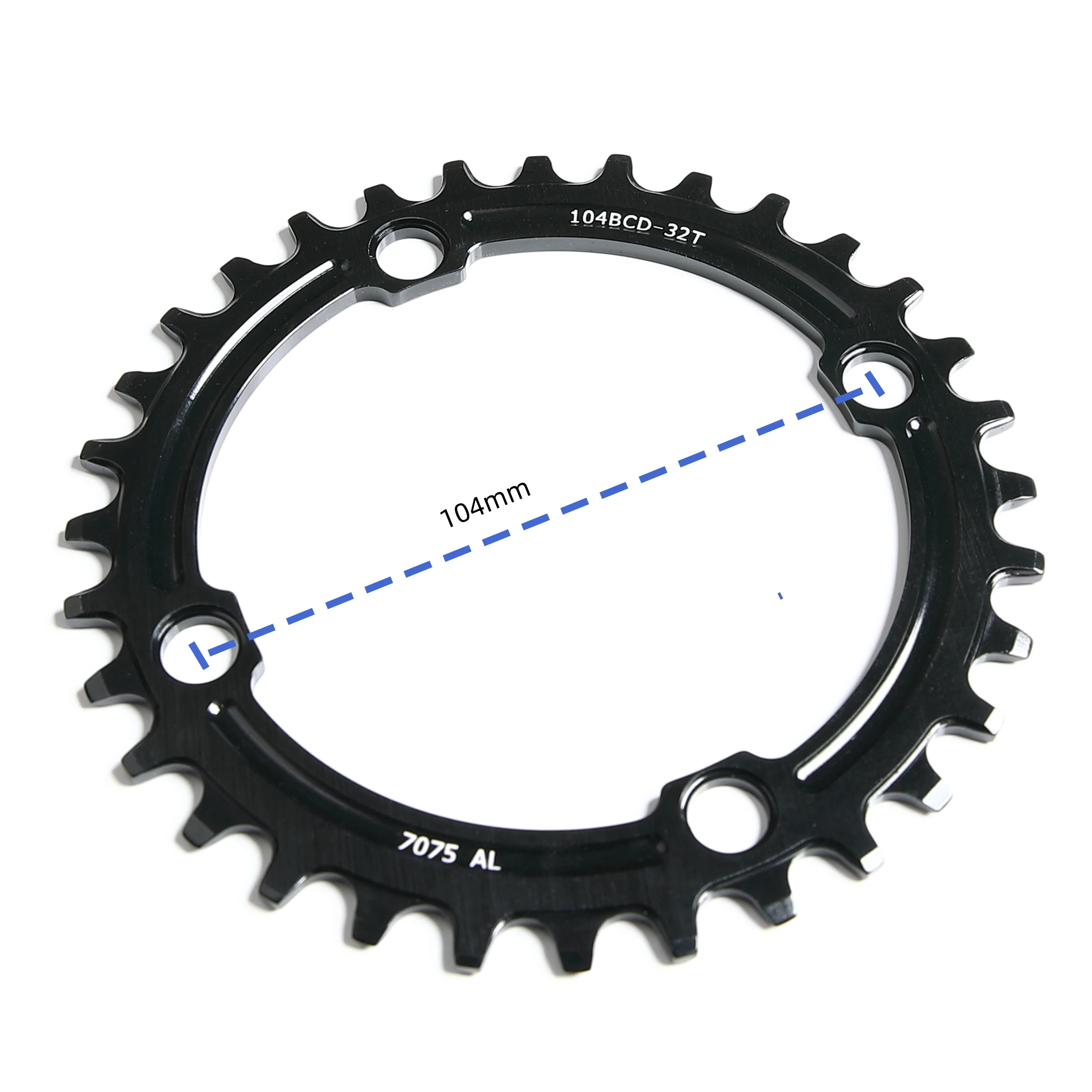 Guarnitura bici singola 104mm corona Refitting 7075 alluminio 104BCD 30T 32T 34T