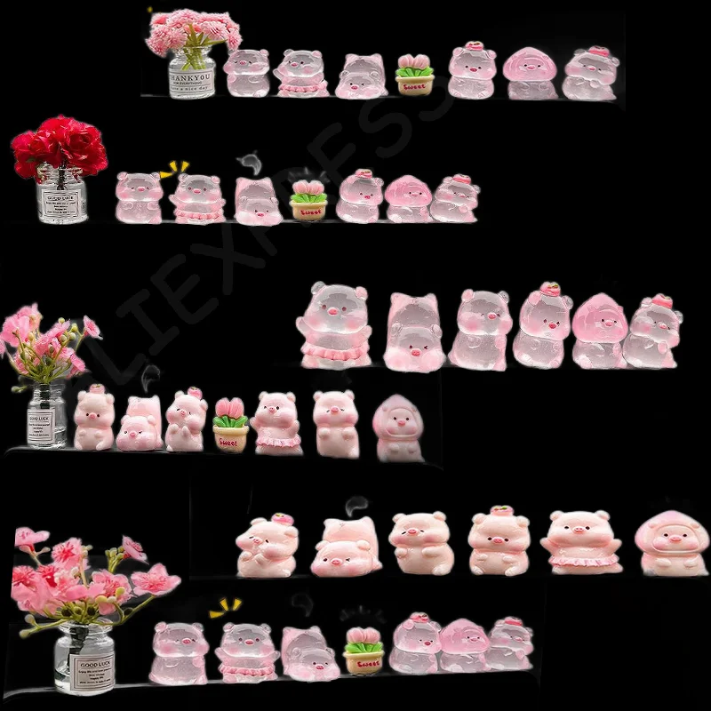 

Set of Cute Resin Cartoon Piggy Car Dashboard Decorations and Accessories