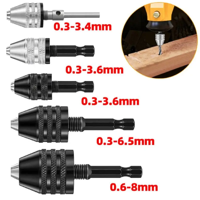 1Pcs Quick-change Chuck Hexagonal Handle Alloy Material Three-jaw Self-centering Twist Drill Electric Grinder Drill Chuck