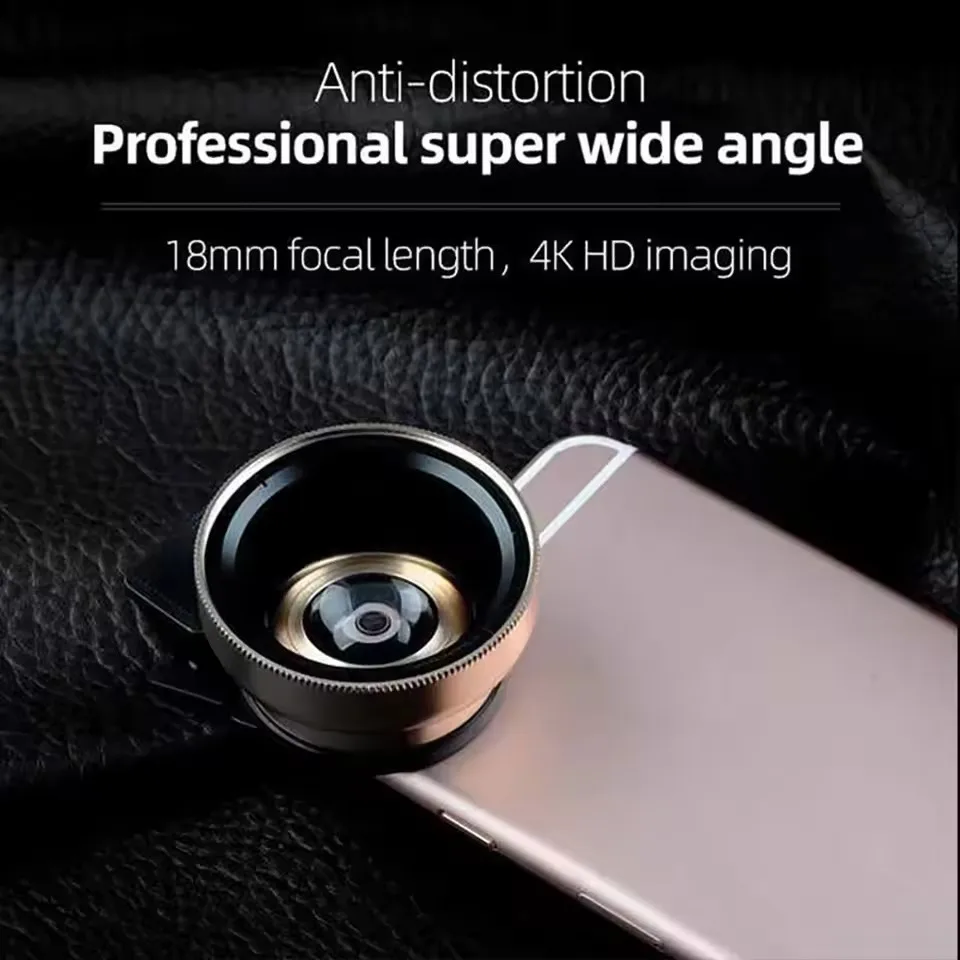 2 Functions Mobile Phone Lens 0.45X Wide Angle Len & 12.5X Macro Hd Camera Lens Universal for iPhone Android Phone Smartphone