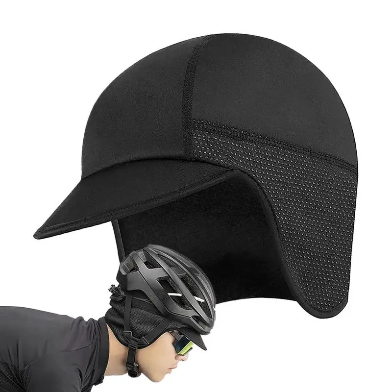 

Winter Thermal Cycling Hat Outdoor Winter Earflap Hat With Visor Fleece Lined Warm Cycling Hat Unisex Ear Warmers Hat For