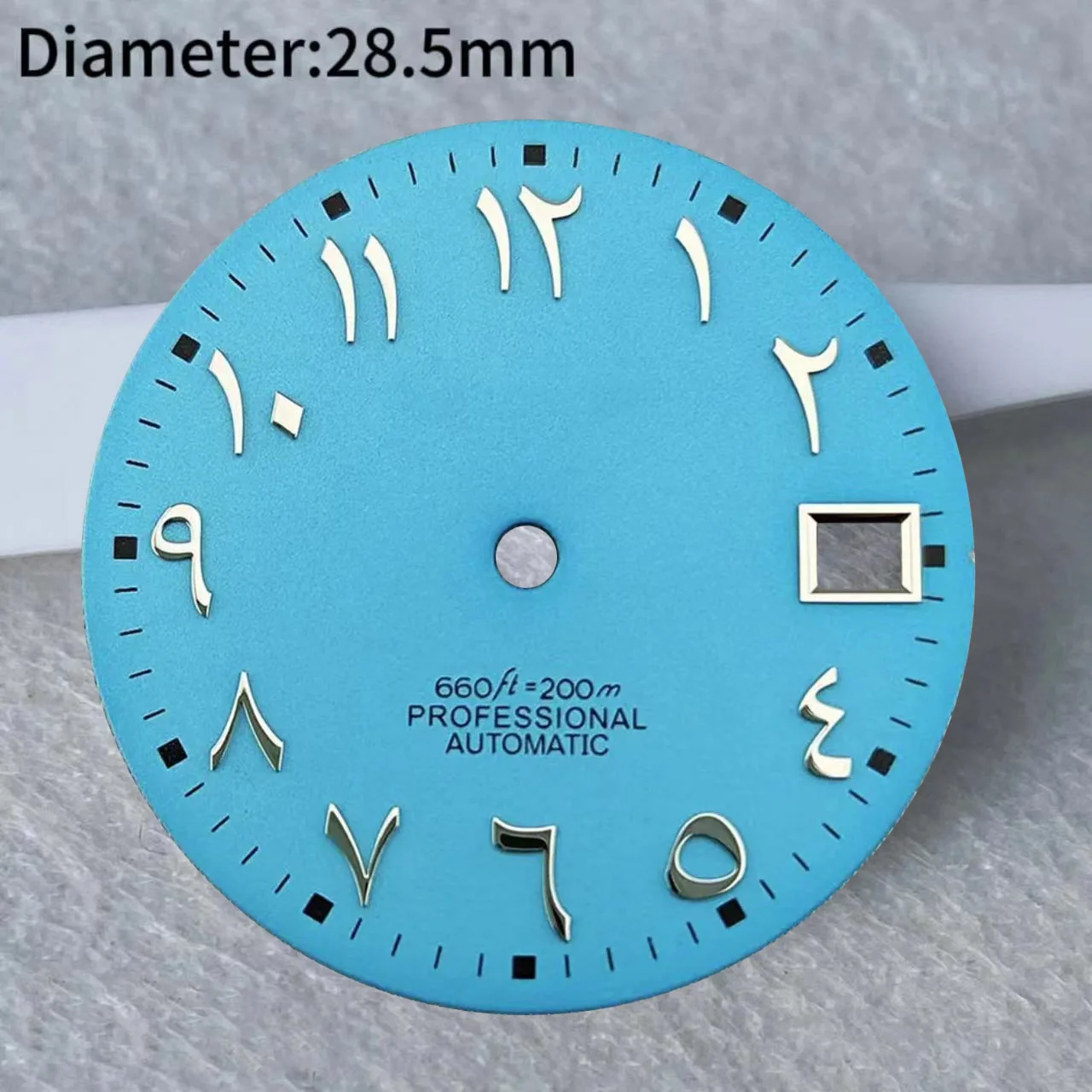 28.5mm no luminous Arabic numerals S logo dial blue green dial Suitable nh dial 35 Movement watch accessories Watch repair tool