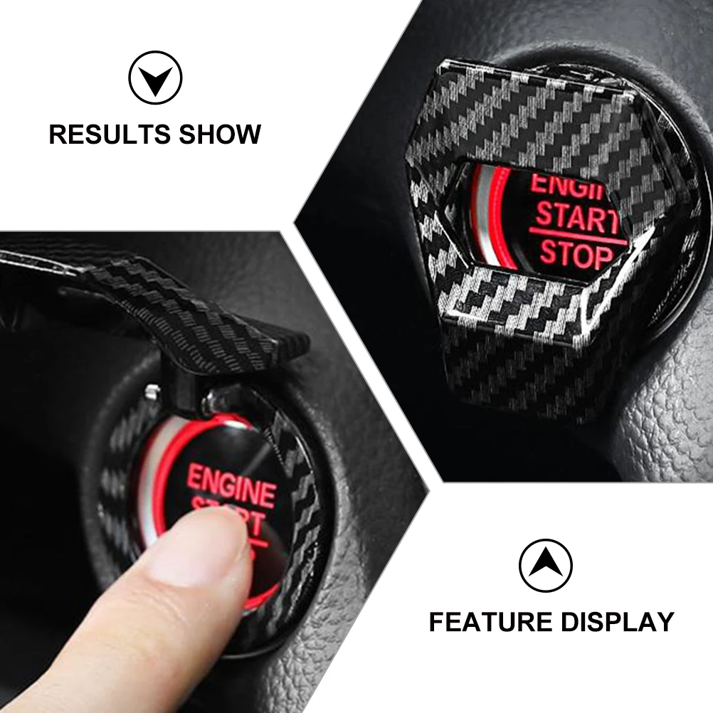 

1pc Start Button Cover Ring Car One-Button Ignition Engine Stop Protection Cap Durable Smooth Surface Non-Destructive