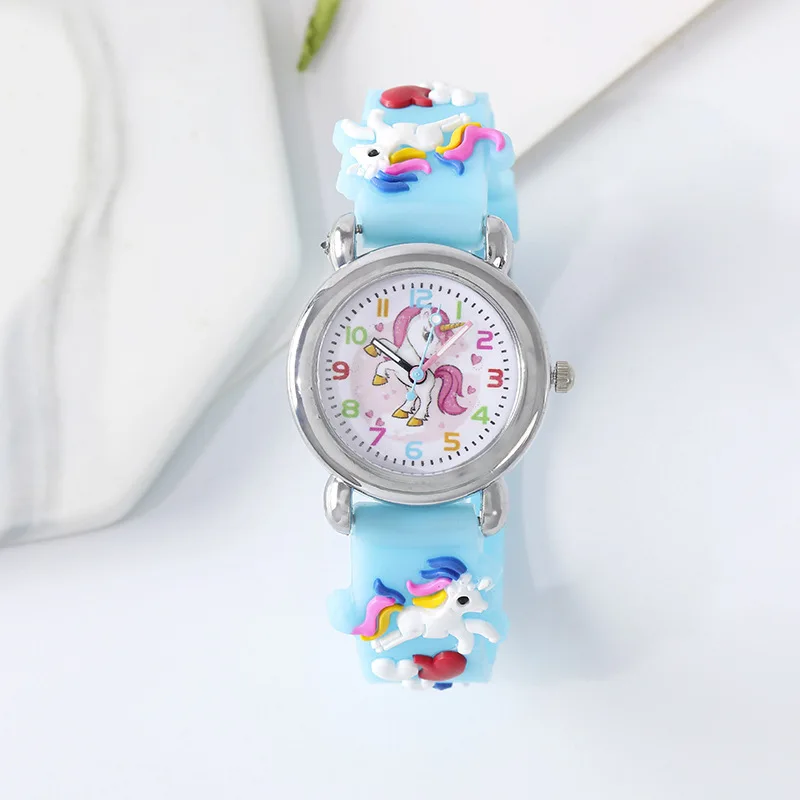 Children's Watch, Cartoon Rainbow Pony Silicone Student Quartz Watch