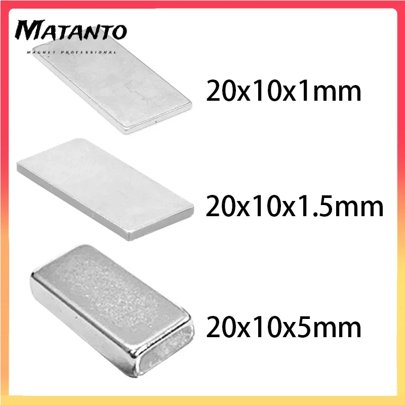 2/5/10Pcs 20x10x5 20x10x6 20x10x10 20x20x3 20x20x5 Powerful Strong Magnetic Magnets Block Neodymium Magnets Permanent  Magnet