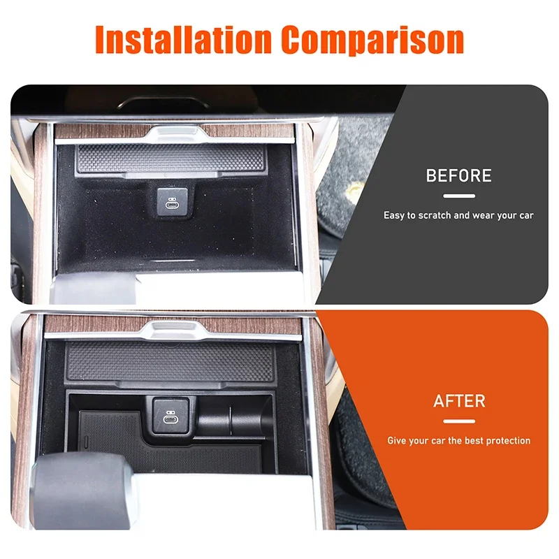 

For Land Rover Range Rover Vogue 2025 ABS Black Car Styling Central Control Multi-Function Storage Box Car Interior Accessories