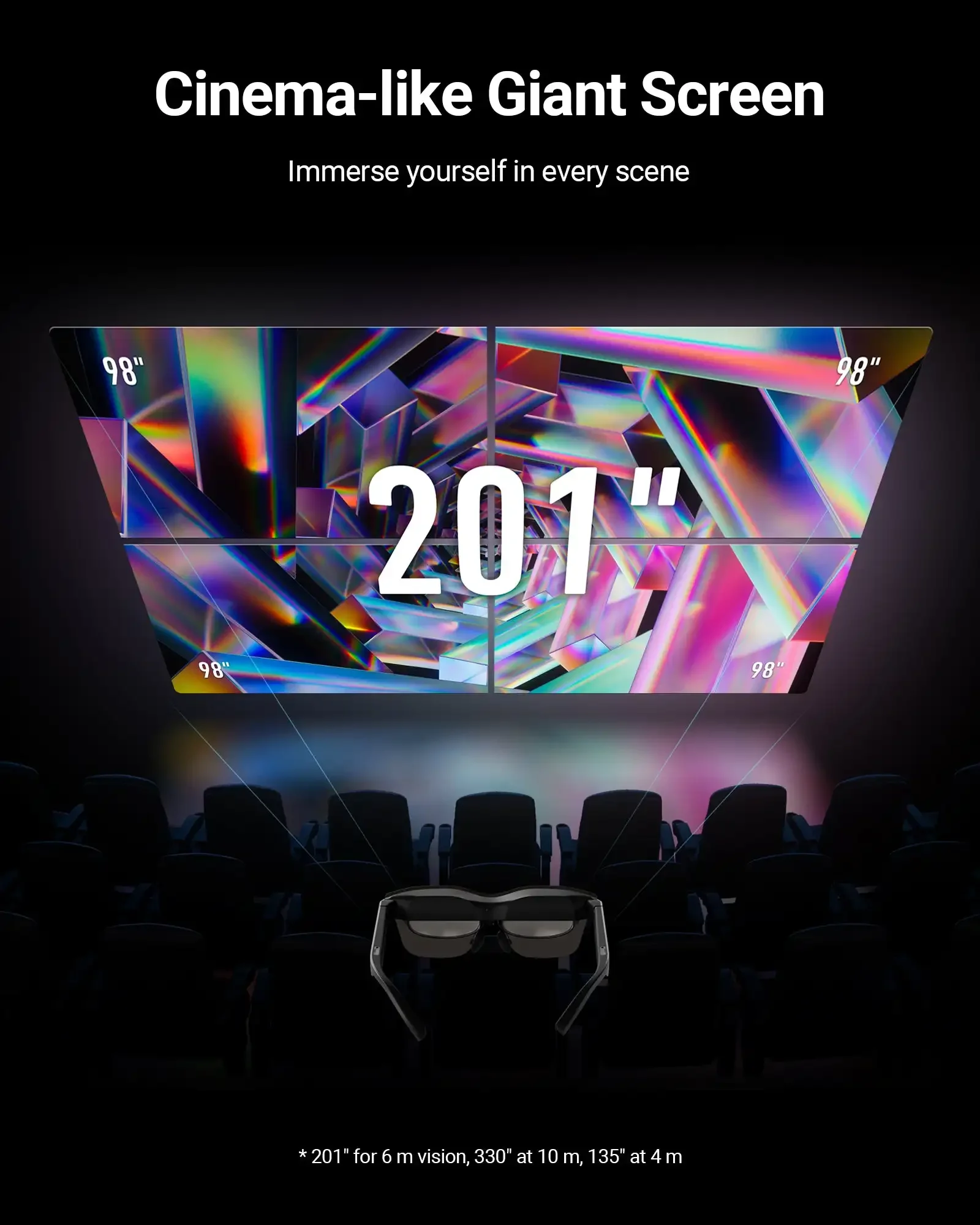 TCL Rayneo Air 2S Smart AR XR kacamata 201 ", layar raksasa ultra-terang tampilan 120Hz kacamata dengan JoyDock saku TV untuk iPhone