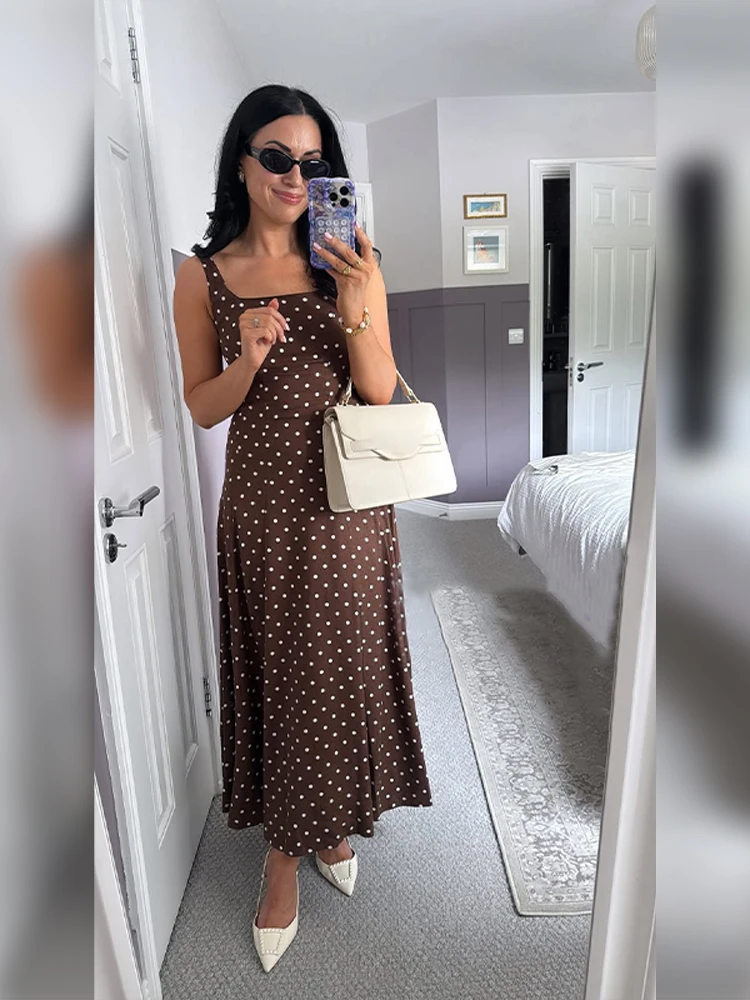 midi off shoulder cocktail dress Xandie Mocha Polka Dot Off-Shoulder Midi Dress XXS / 0