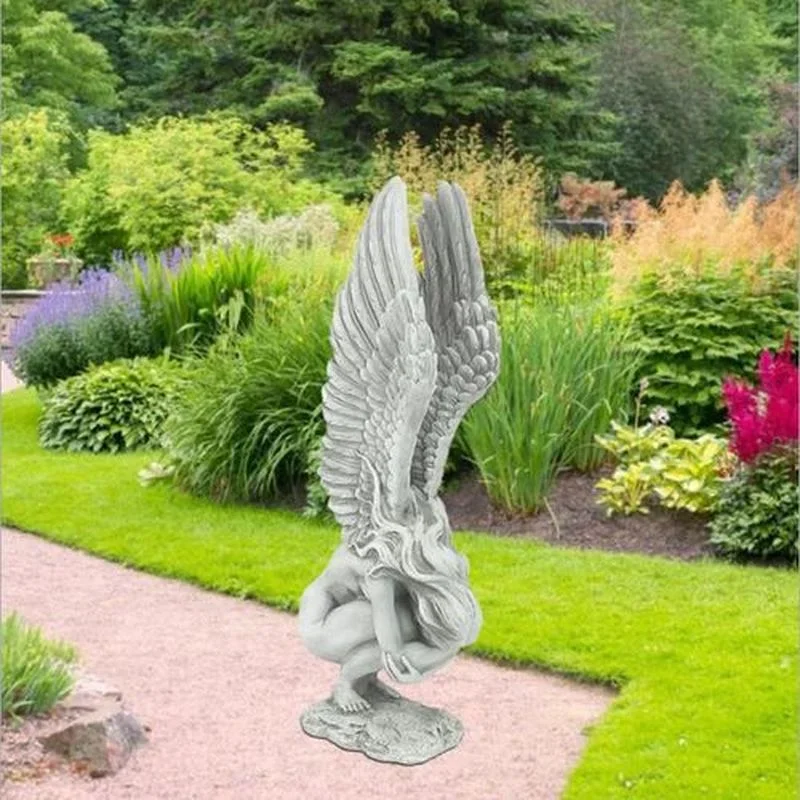 Large Size Angel Redemption Statue Angel Fairy Wings Resin Crafts Sculpture Angel Memorial Redemption Statue Home Decor