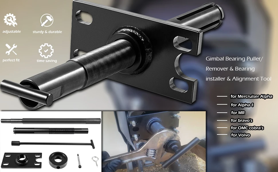 ANX Gimbal Lager Puller/Entferner & Lager Installer & Ausrichtung Werkzeug für Mercruiser Alpha Alpha 1 Marine Zubehör Boot – Detail 3