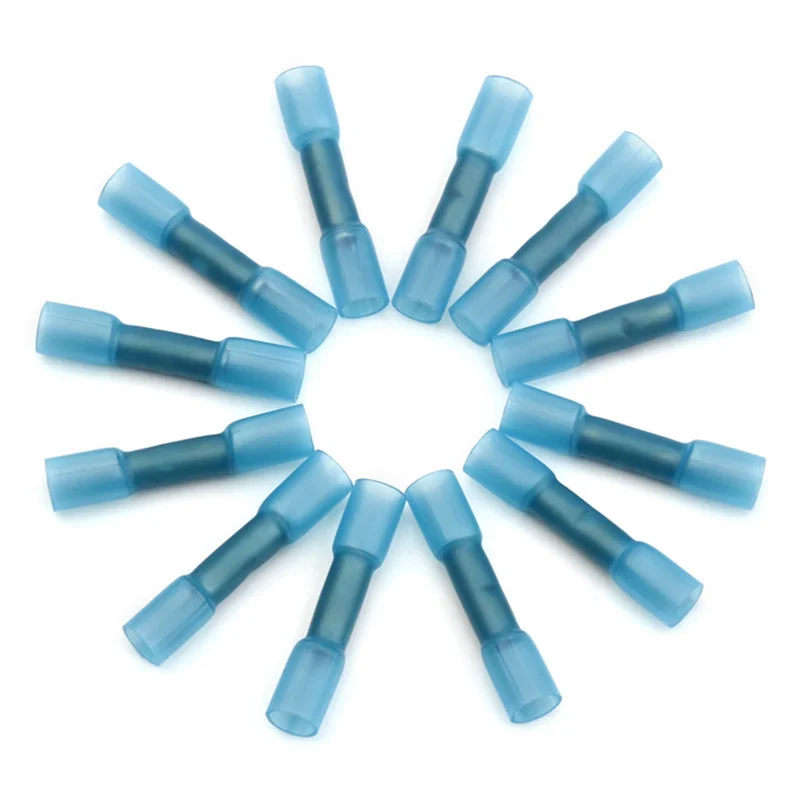 AS95-100PCS Conectores a tope de sellado termorretráctil Terminales de engarzado impermeables aislados Conector de cable eléctrico 26-10 AWG