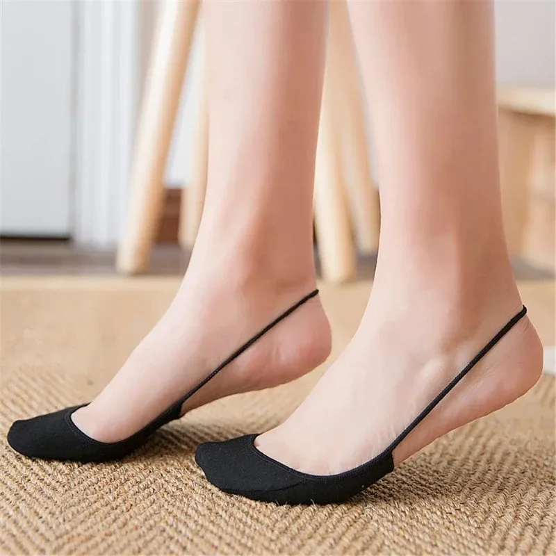 Women Summer Sling Invisible Socks Soft Thin Half Palm Without Heel Candy Color Ladies No-Show Non-Slip Lace Socks