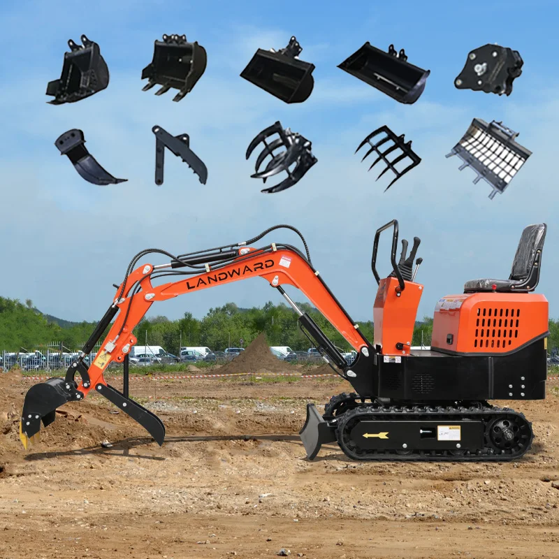 China Diesel/Gasoline 1 Ton Mini Excavator 1000KG Hydraulic Crawler Mini Excavator Customized EPA Mini Digger with Attachments