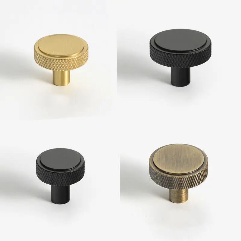 Cheap+Stock 10PCS Solid Brass Round Furniture Pulls Handles Drawer Knobs Cupboard Wardrobe Closet Dresser Cabinet Pulls Knobs