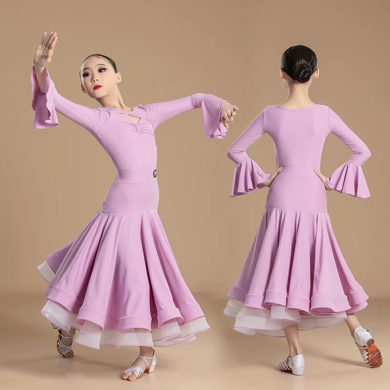 

Children Waltz Ballroom Dancing Clothes Kids Tango Chacha Modern Dance Costumes Skirts For Girls Latin Dance Dresses