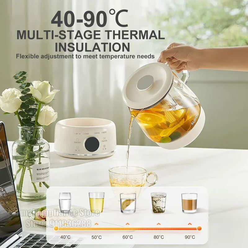 SUPOR غلاية كهربائية متعددة الوظائف 1L وعاء صحي حليب الطفل تخمير غلاية ذكية الدفء وعاء الصحة غلاية الماء الساخن 220 فولت