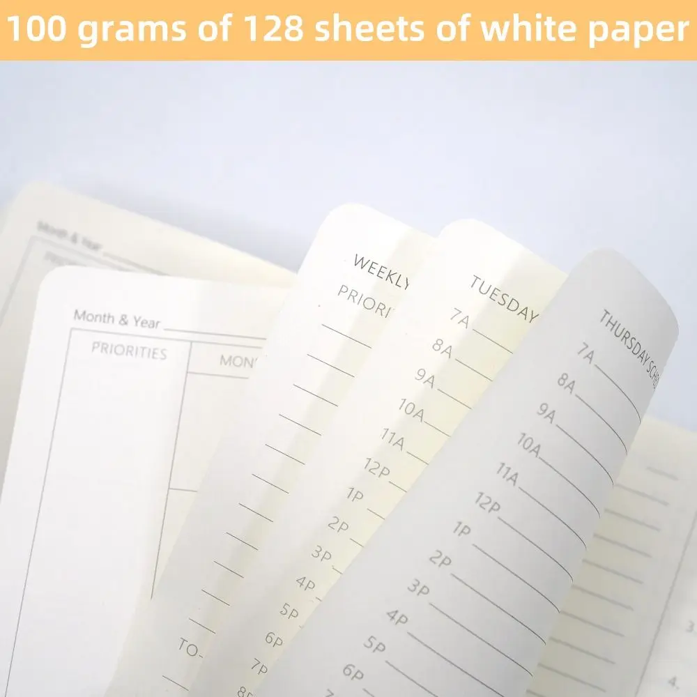 A5 Size Weekly Planner Notebook Smooth Writing Compact Design Daily Schedule Notepad High-Quality Paper Lightweight