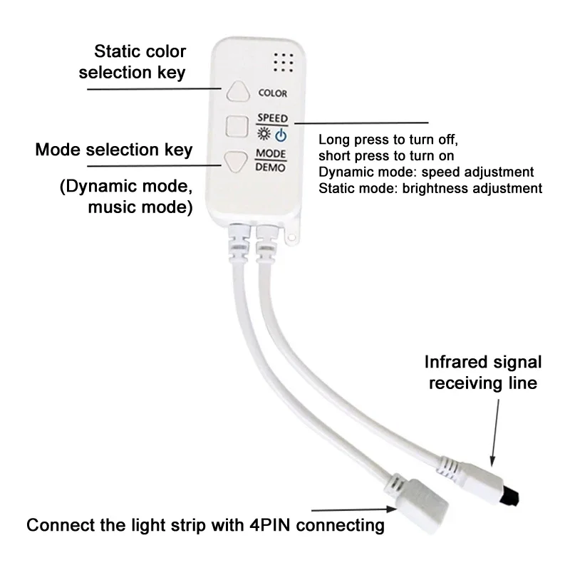 3 Pin Tuya APP Wifi LED RGBIC Controller With Remote DC12V/24V Work With Alexa And Google Home For 3 Pin RGBIC LED Strip Light