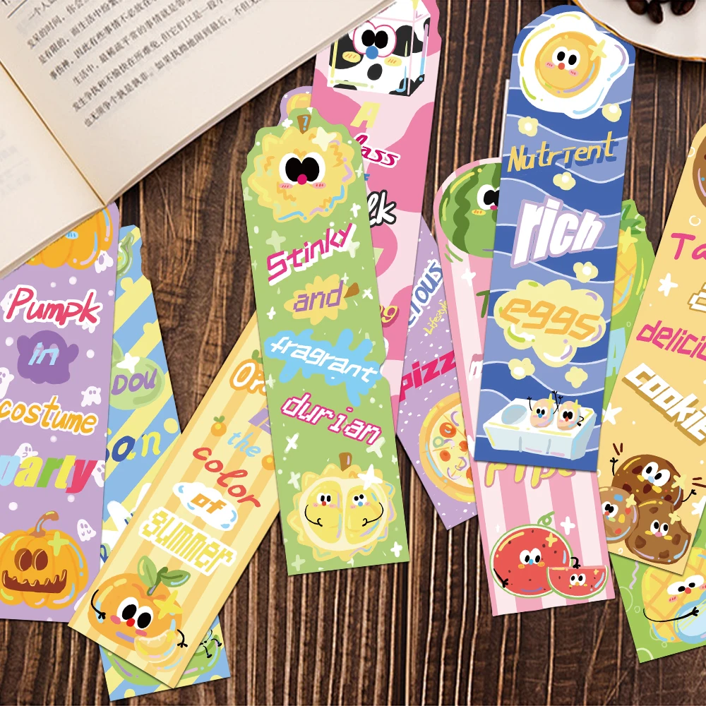 30 Stuks Eten En Fruit Kleurrijke Bladwijzer Geurige Draagbare Pagina Marker Papier Bladwijzers Kawaii Briefpapier School Supplie Kinderen Geschenken