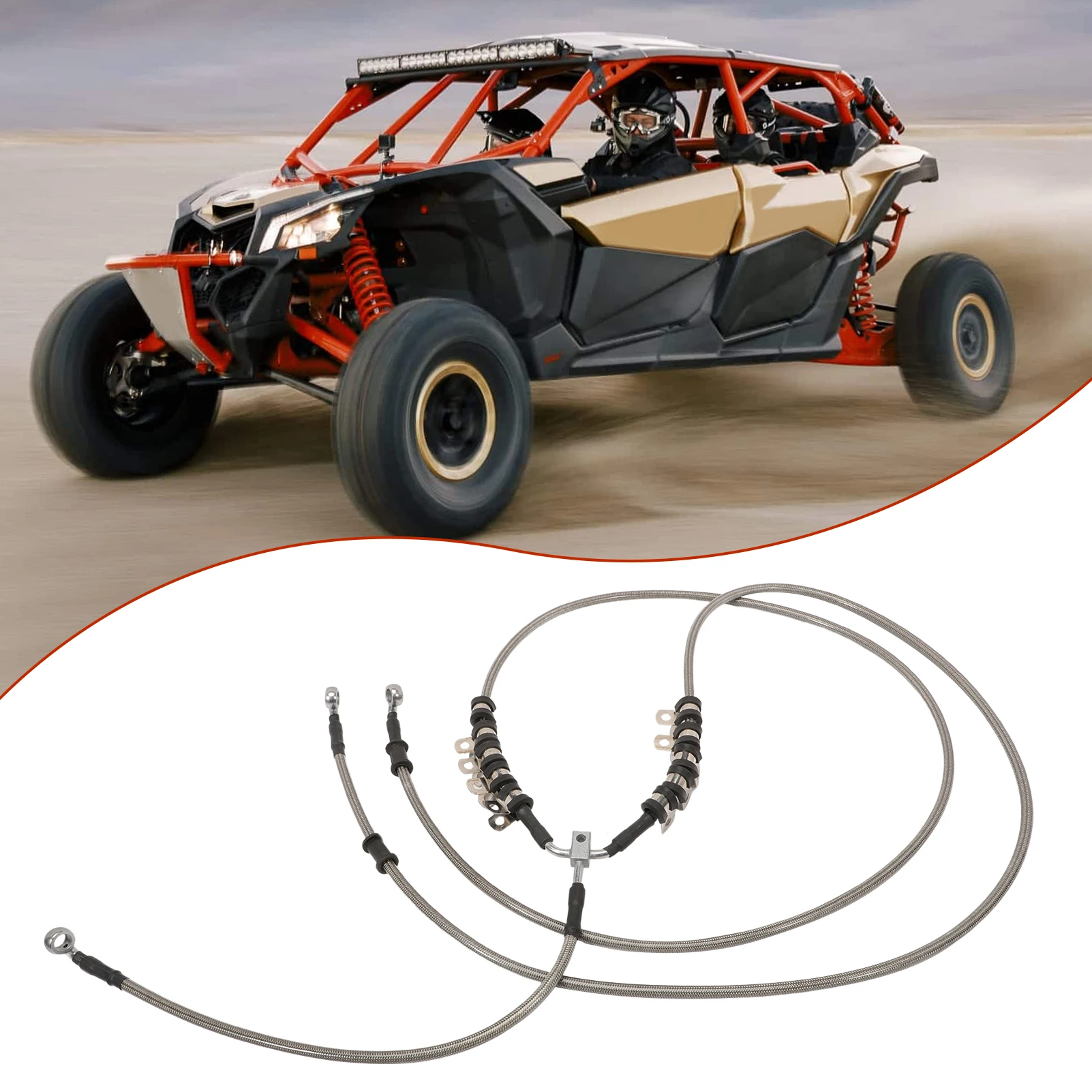 

Front Flexible Brake Hose 705601495 for Can-Am Can Am Maverick X3 MAX RR 2020-2023 X3 4x4 Turbo DPS 2017 4x4 XRC Turbo DPS 2018