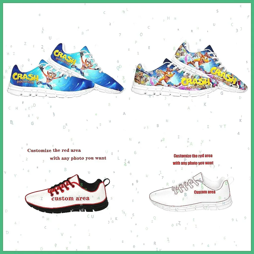 

Customized Crash Bandicoot Sneakers for Men & Women, High-Quality Casual Sports Couple Shoes