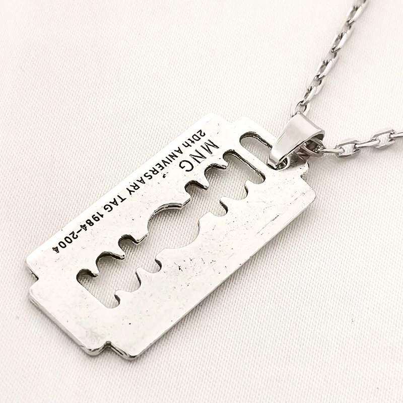 Razor Blade Pendant Necklace for Women Men Vintage Punk Goth Gothic Steampunk Accessories Grunge Rock Jewelry Y2k Aesthetic image 3