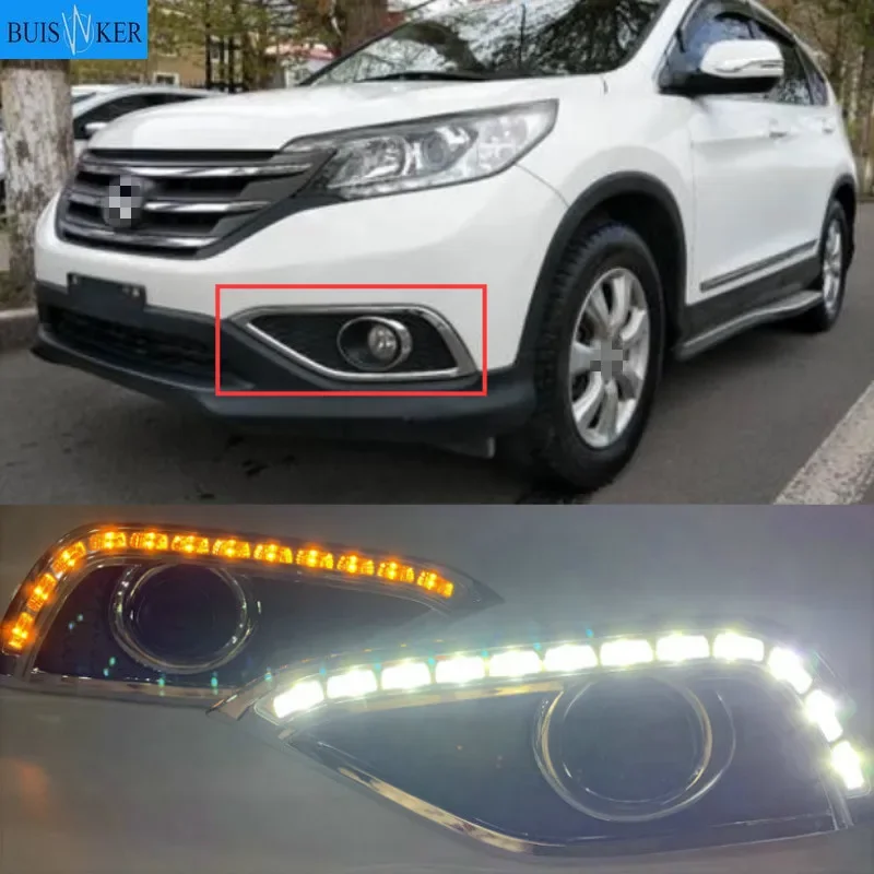 

1 para świateł do jazdy dziennej DRL z kierunkowskazem do Hondy CRV CR-V 2012 2013 2014 przekaźnik świateł przeciwmgielnych światło dzienne