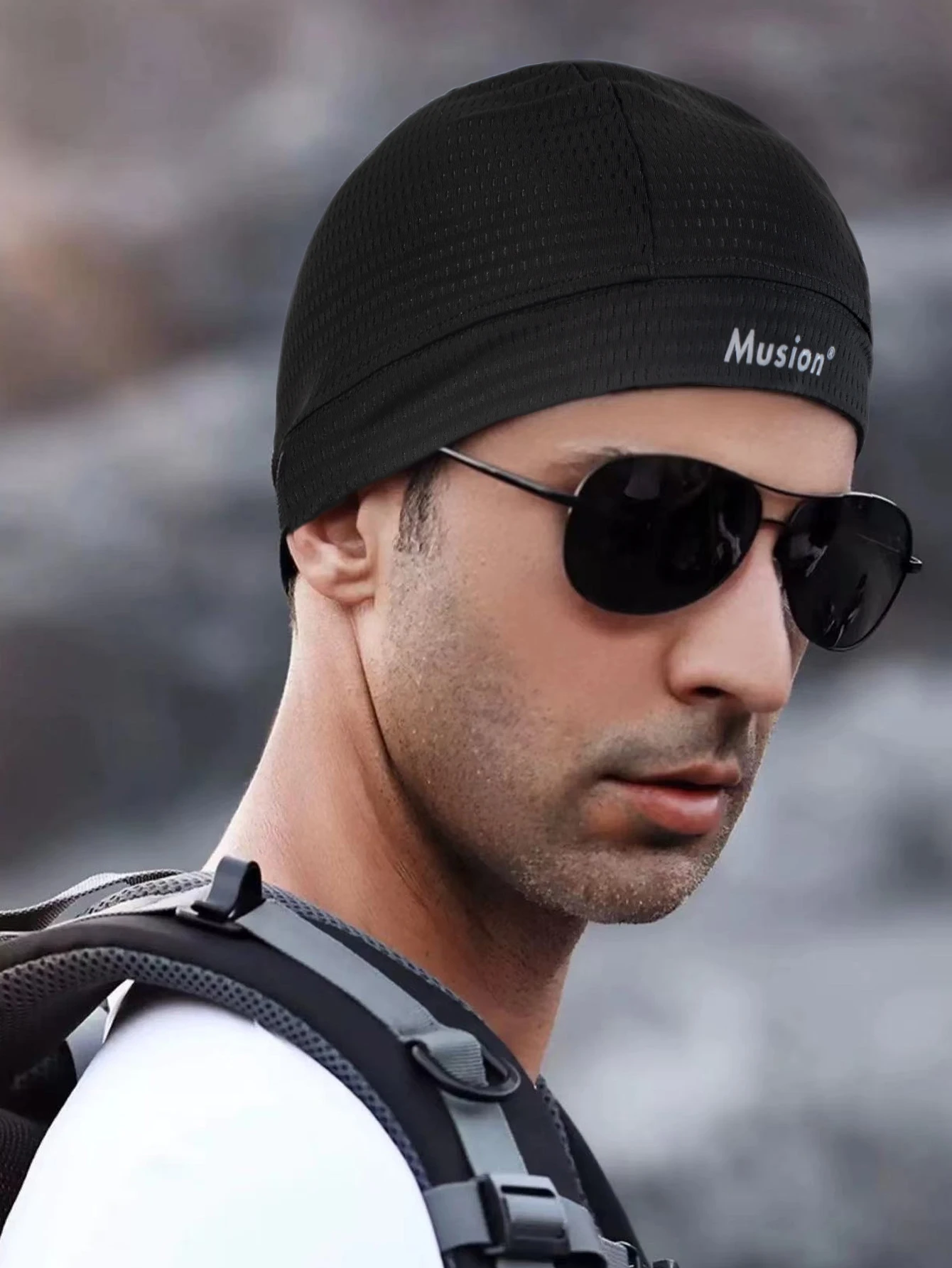 Musion Kopfbedeckung Motorradhelm Innenkappe Schweißabsorbierend Hochelastisch Outdoor-Sportmütze – Detail 1