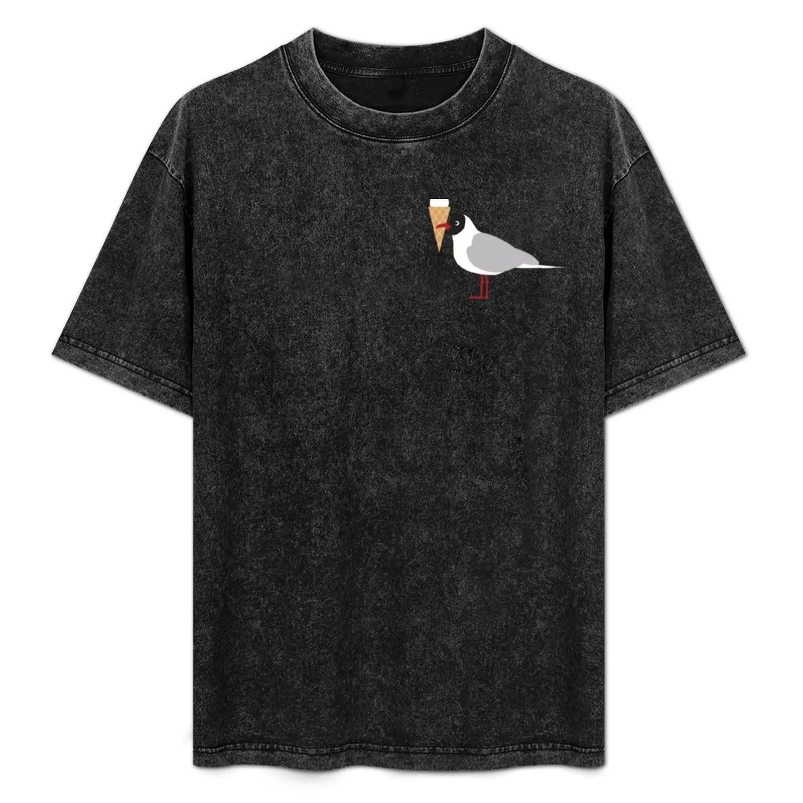 Cute seagull with ice cream by the sea T-Shirt graphics custom t shirt customs design your own t shirt men