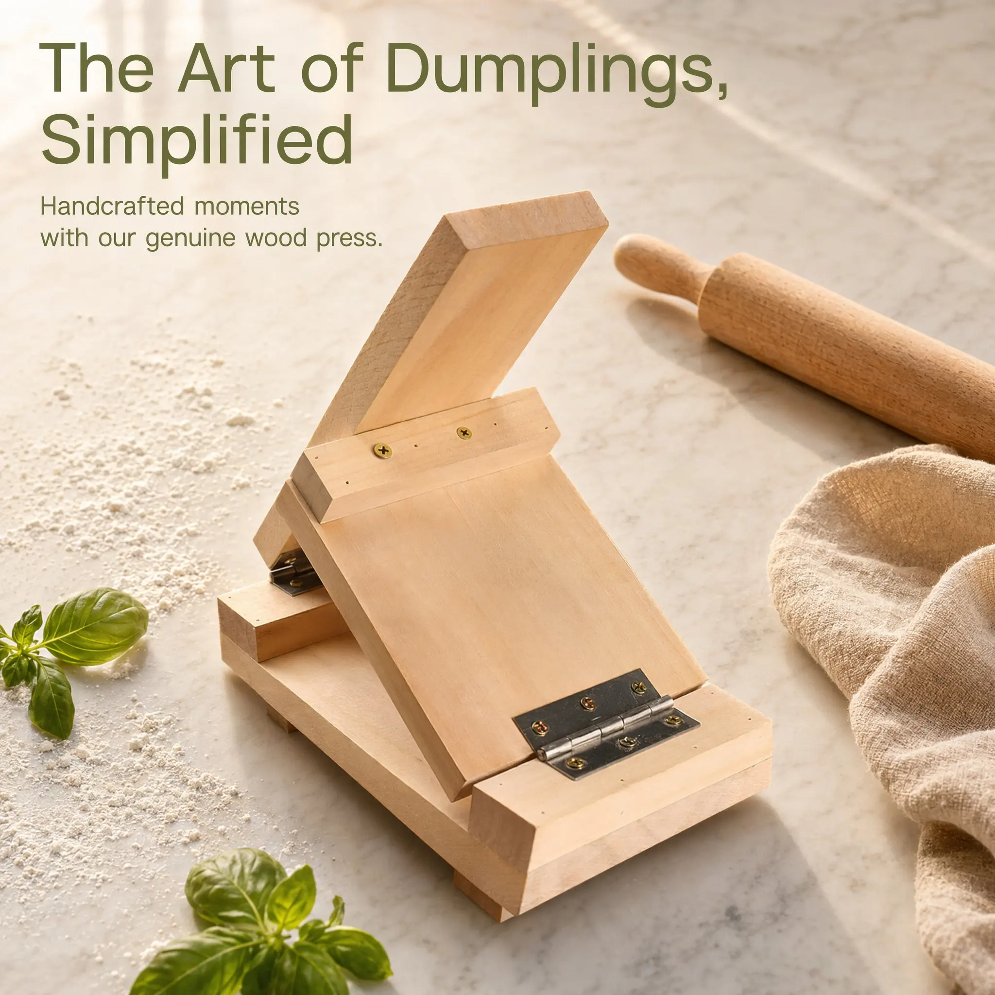 Wooden Dumpling Maker Tool – Food-Grade Dough Presser for Wrappers, Biscuits & Pastries, Easy-to-Use Kitchen Mold