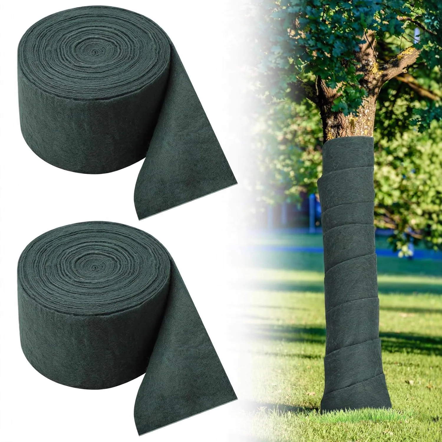 2 Rolls Tree Frost Protection Wrap, Plant Insulation Fabric for Cold Weather, Winter Tree Trunk Cover for Garden and Outdoor Use