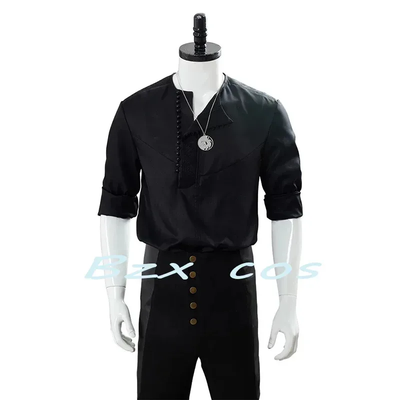 جديد ★   تلفزيون جيرالت أوف ريفيا تأثيري لباس غير رسمي قميص الرجال بدلة سوداء هالوين كرنفال زي مخصص NX9479 ★   2025 تشي ☆