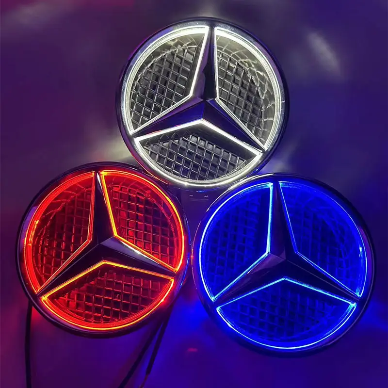 Car Front Grilled Star Emblem LED  For Mercedes W205 W212 W213 W204 ML W166 CLA C117 A W176 W177 C W204 E GLK X204 GLA GLC GLE B