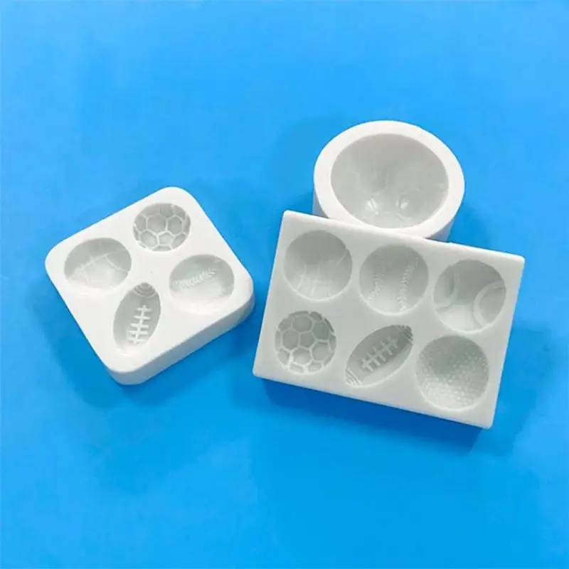 Ball Silicone Molds Football Tennis Rugby Basketball Sugar Flipping Mold DIY Cake Decoration Mold Fondant Cake Decorating Tools