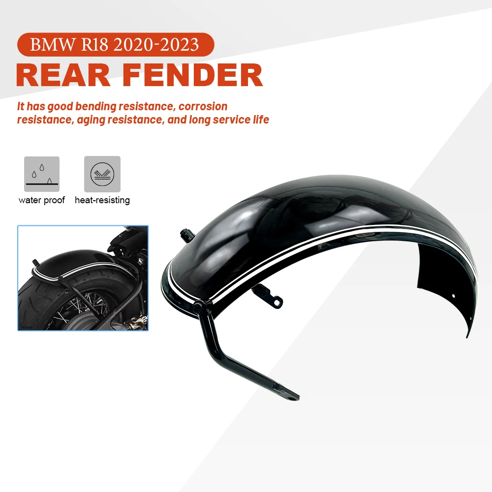 100% 3K Carbon Metal Rear Wheel Fender For BMW R18 R 18 2020 2021 2022 2023 Mudguard Splash Guard Dream Motorcycle Cover RockBob