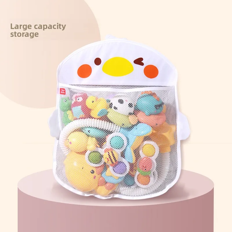 ของเล่นอาบน้ำในห้องน้ำ ถุงเก็บของเด็ก ลายการ์ตูน เป็ดเหลือง อุปกรณ์อาบน้ำ ตัวกรองน้ำ