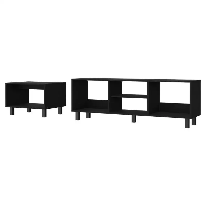 2-Piece Living Room Set with TV Stand & Coffee Table
