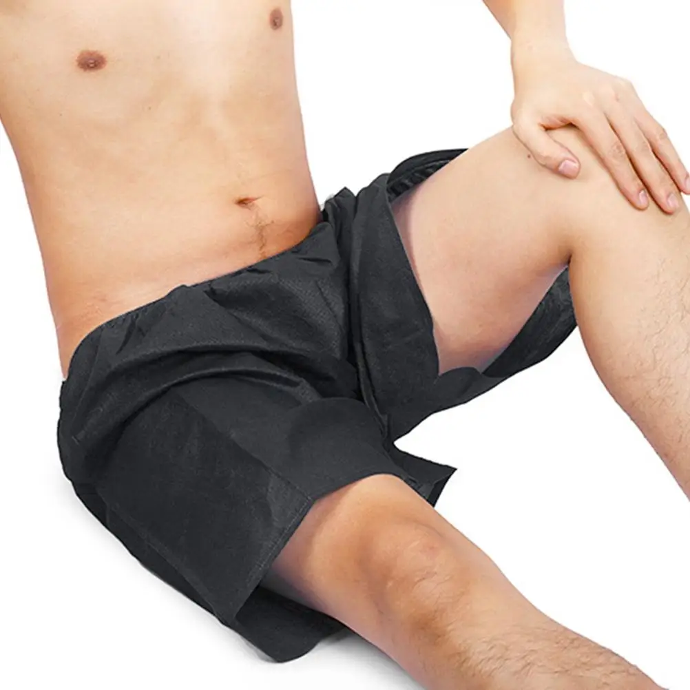 50Pcs Disposable Cotton Panties Black for Travel Business Compact Waterproof Outdoor Briefs Solid Underpant Lingerie Supply