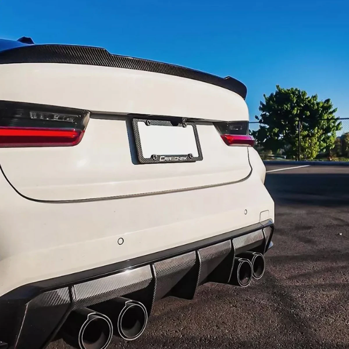 

For BMW 3 Series M3 330i M340i G20 G80 2018 2019 2020-2024 M3 Style Rear Bumper Spoiler Lip Boot Spoiler Tail Trunk Wing