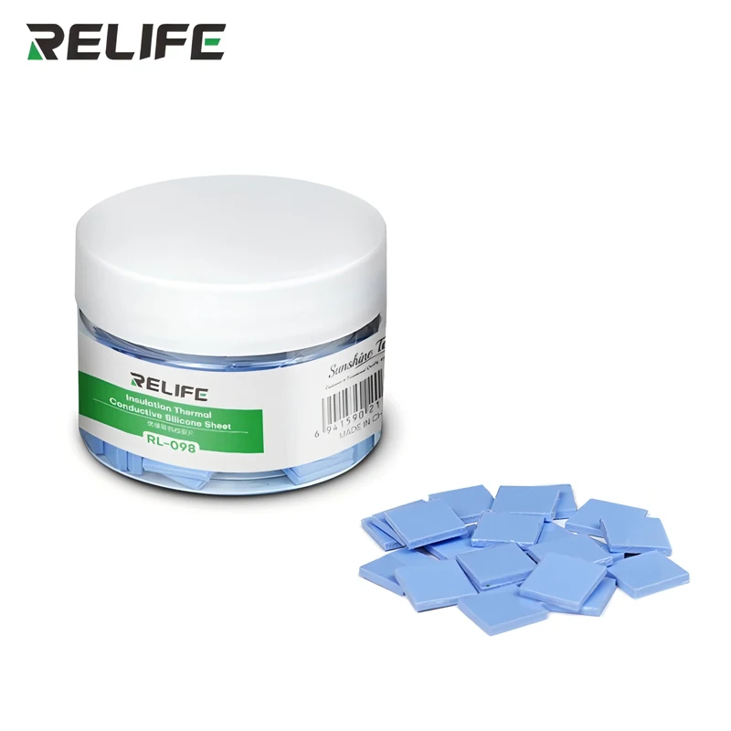 Almohadillas térmicas aislantes precortadas RELIFE RL-098 para placa base, Chip IC, hoja de silicona autoadhesiva de conducción de calor