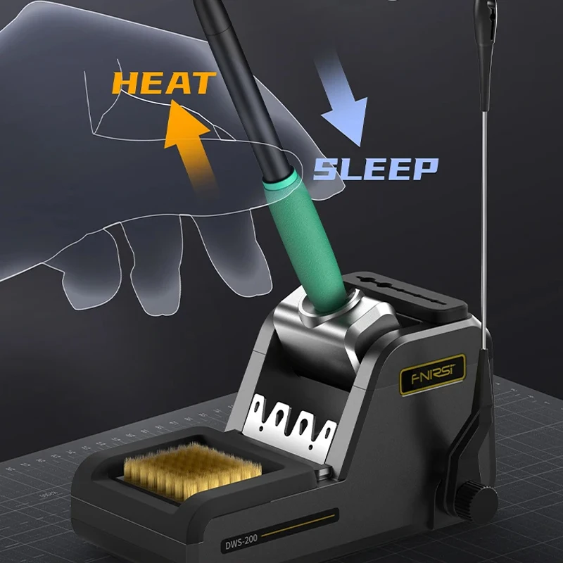 Imagem -04 - Fnirsi Dws200 200w Estação de Solda Temperatura Constante Aquecimento do Sono C210 C245 Ferro de Solda Lidar com Estação Ferramenta de Solda
