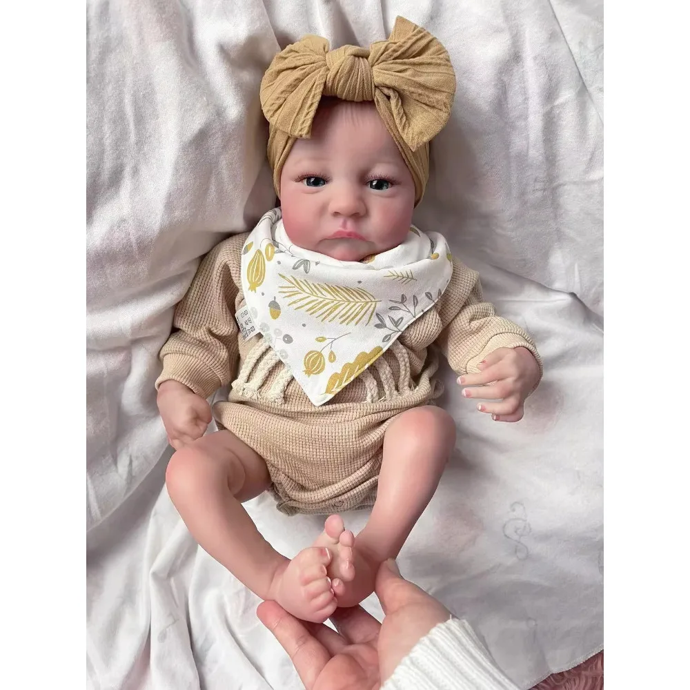 18inch Reborn Baby Doll Sleeping Levi Lifelike Handmade 3D Skin with Visible Veins Muñecas Bebe Reborn Real Looking Baby Dolls