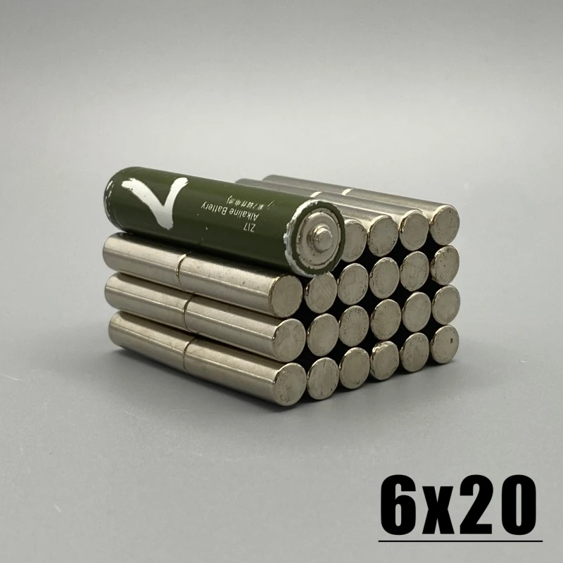 6x20mm Neodymium Fridge Magnet 10/20/30/40/50/100pcs 6*20mm N35 NdFeB Round Super Powerful Strong Permanent Magnetic imanes Disc