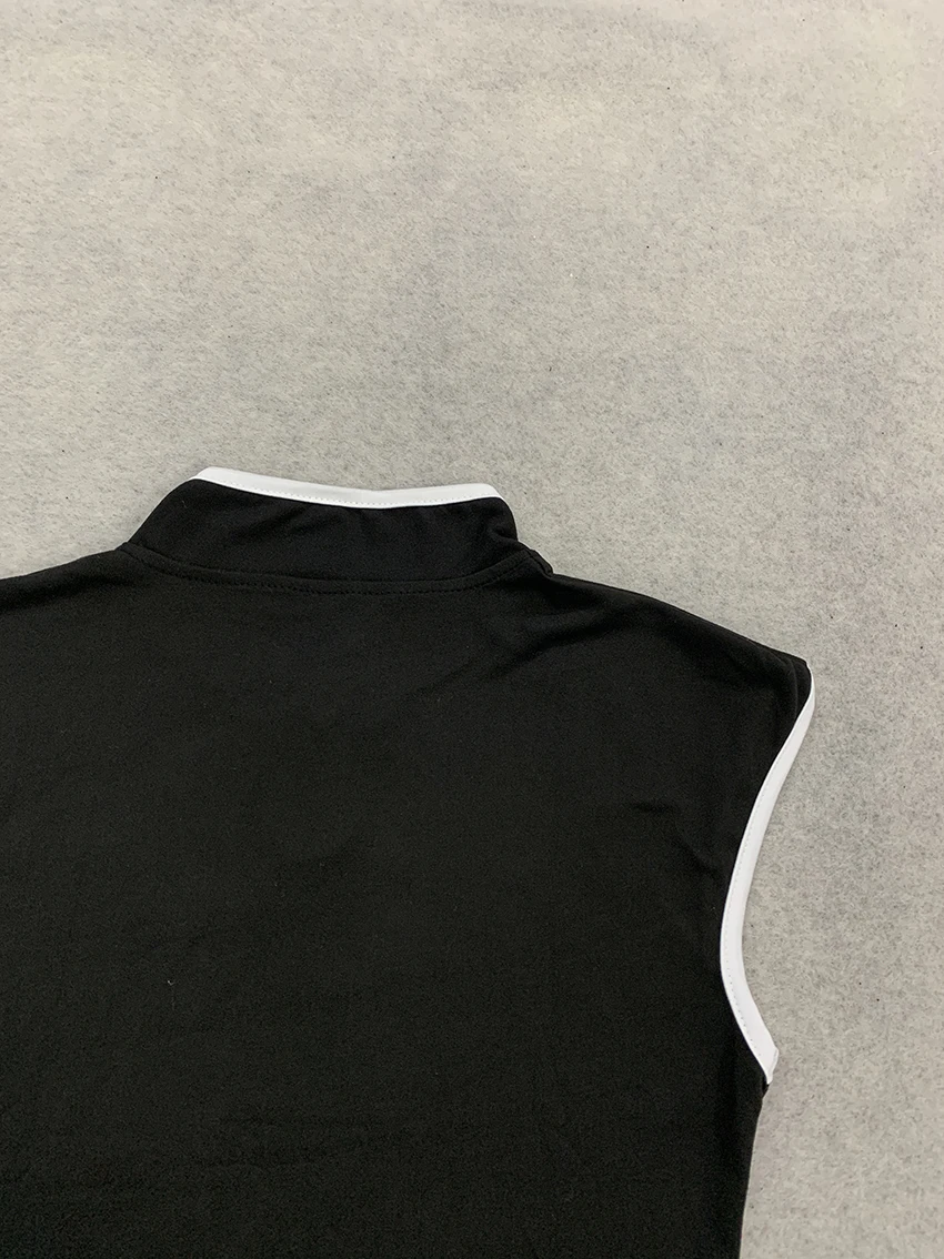 Retro-Chinesischer Stil Damen-Bluse mit Stehkragen, Ärmellos, Froschknopfverschluss, Kontrastbesatz, Schmale Passform, Kurzes Qipao, Alltagsbluse – Detail 13