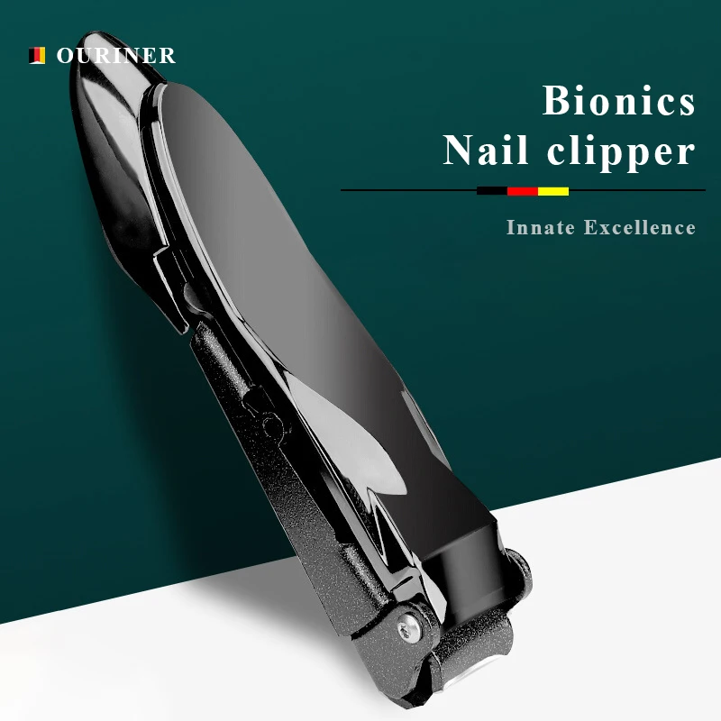 

Ouriner Nail Clippers Stainless Steel Anti Splash Fingernail Cutter Manicure Tools Bionics Design Nail Trimmer Pedicure Scissor