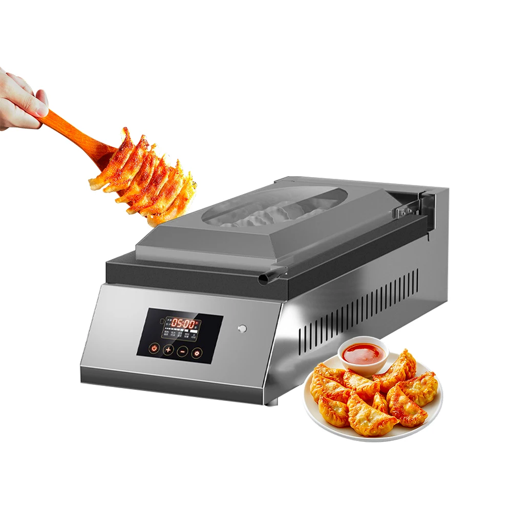 Commercial Single Stainless Steel Automatic Fried Siopao Restaurant Gyoza Dumplings Making Frying Machine Cooker Kitchen