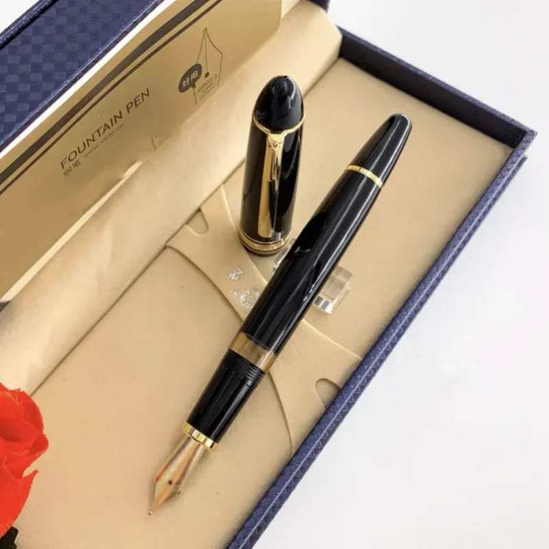 

New YONGSHENG 629 Gold Fountain Pen Vacuum Piston Filling 14K Ink Pen F/M Nib School Office Supplie Stationery Gift for Writing