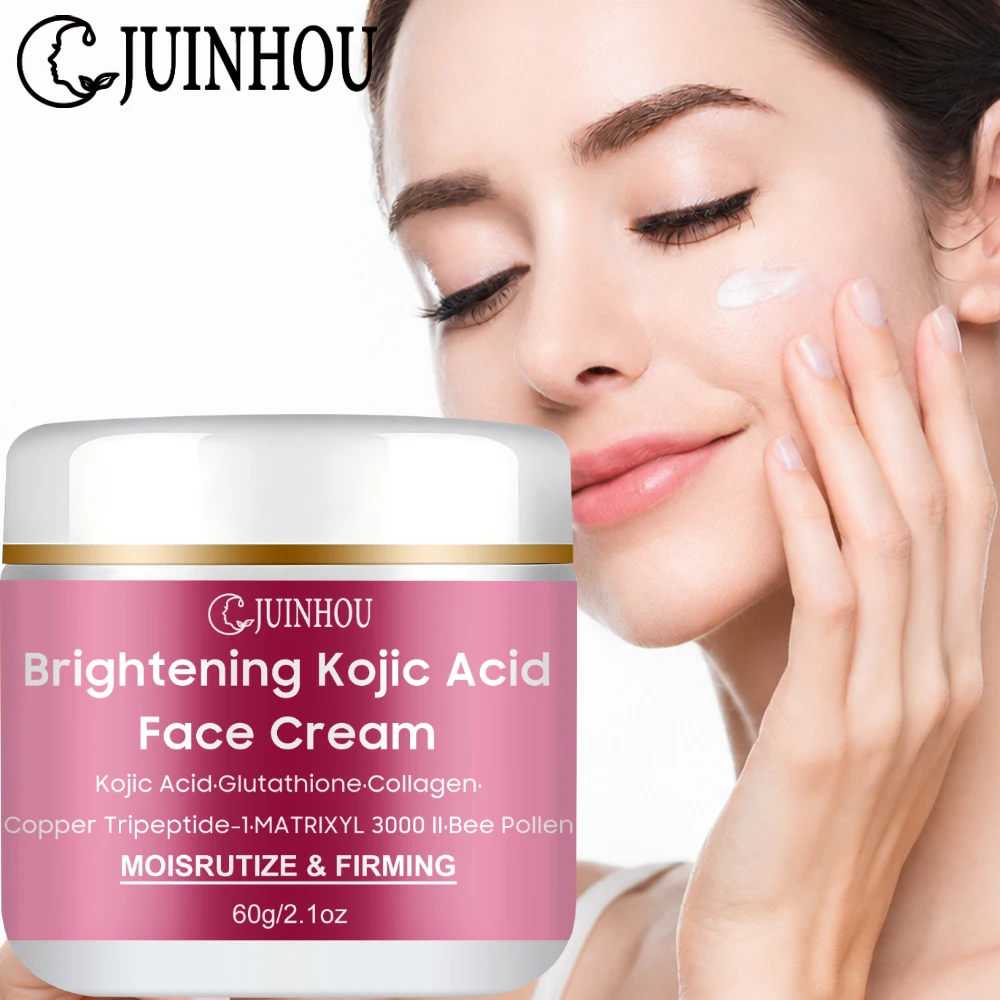 JUINHOU Face Moisturizer Cream With Kojic Acid Glutathione Gentle Hydrating Care For Dull Uneven Skin Texture All Skin Types