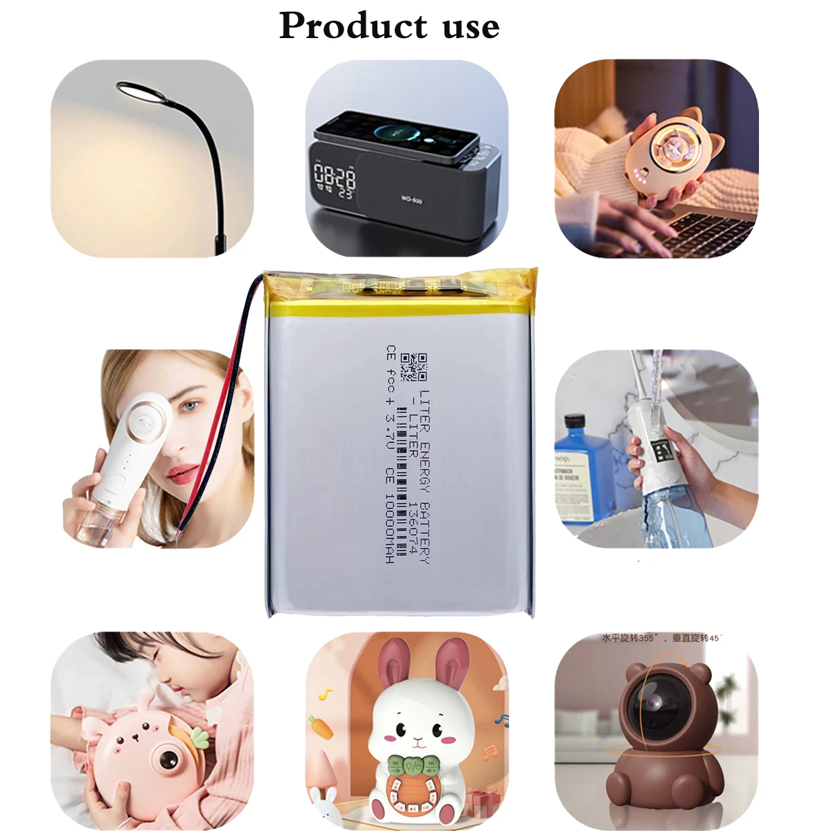 جودة جيدة 3.7 فولت ، 10000mAH 136074 بوليمر ليثيوم أيون/بطارية ليثيوم أيون للطاقة الشمسية بنك الطاقة المحمول